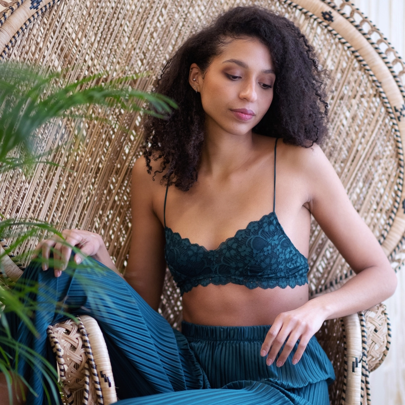 Honeydew Camellia Bralette in AA & AAA Cups